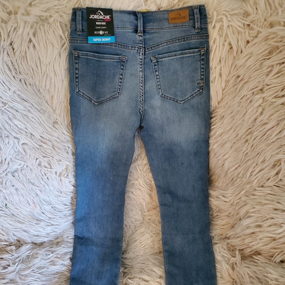 Girls jordache snap up super skinny stretch jeans size 8 - Picture 1 of 7